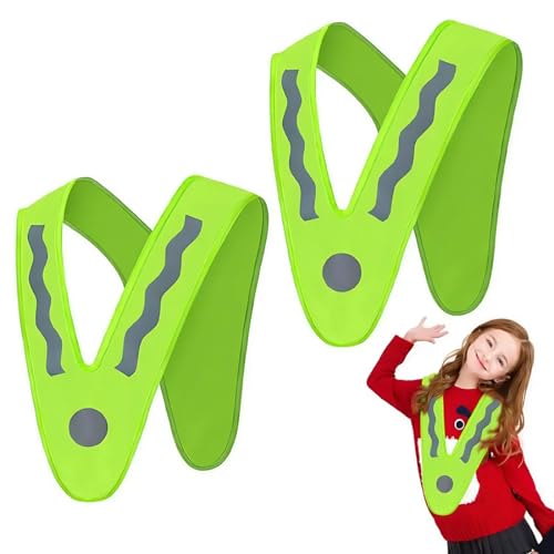 XPEX Gilet jaune enfant Gilet reflechissant enfant Gilet de Sécurité pour Enfant, Gilet Réfléchissant pour Enfants, Gilet réfléchissant en Forme de V, Gilet de sécurité léger pour enfants