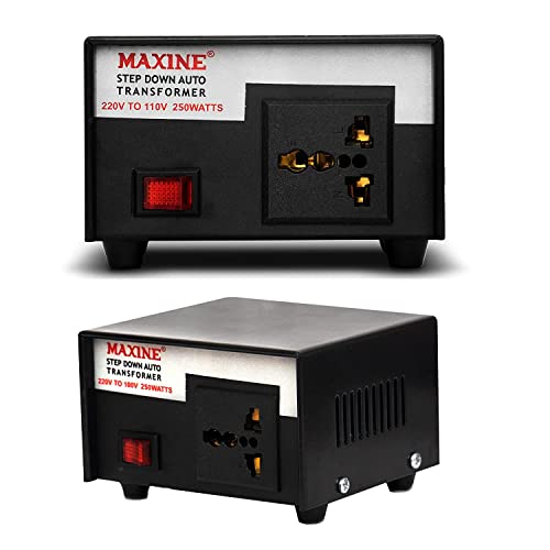 Image of Maxine Step Down Voltage Converter 220v to 110v Voltage Converter for US,Taiwan,Canada Products used in India | 250W Step Down Voltage Converter for US Device (250)