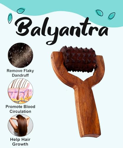 Image of Flavoma Balyantra Wooden Roller Massager For Scalp | Acupressure Roller Massage | Head Massager For Hair Growth | Manual Head Massager | Promotes Hair Growth | Dandruff Removal
