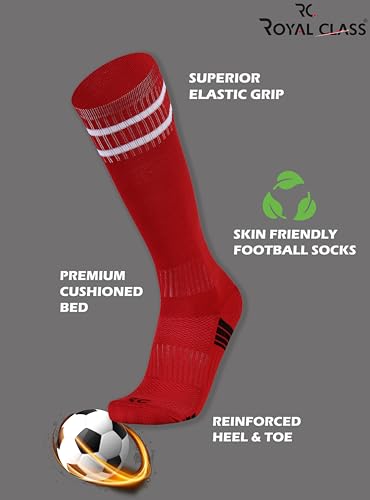 Image of RC. ROYAL CLASS Football Socks -Knee High Unisex, Cushioned Sole, Hi-Performance, Soft & Breathable,Ventilated,Moisture Wicking,Anti-Odour,Football /Soccer Socks For Kids to Adults-Pack of 1 Pair