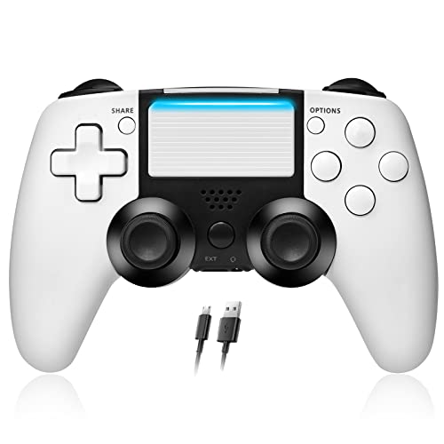 Manette pour PS4,avec télécommande de Jeu à Double Vibration - 600mAh, Somatosensory 6 Axes, Joystick de Manette sans Fil pour PS-4 / Pro / Slim / PC, Audio Cover