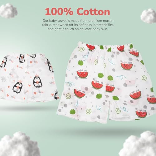 Image of BAYBEE New Born Baby Clothes Muslin Cotton Dress for Kids | Soft, Breathable Half Pant Set | Unisex, Comfortable & Stylish | Perfect for Sensitive Skin | Baby Shower Gift (Pack of 5) (Multi, L)