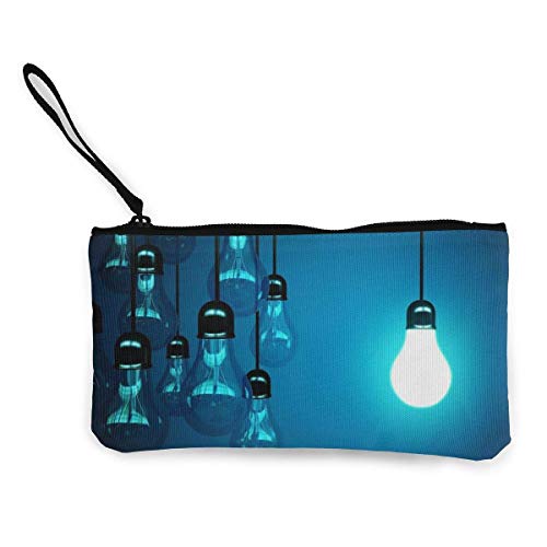 Preisvergleich Produktbild Lawenp Glühende Glühbirne Leinwand Geldbörse Geldbeutel ändern Reißverschluss Kleine Geldbörse Brieftaschen 4,5 x 8,5 Zoll mit Reißverschluss Brieftasche Karte Schlüsseletui für Frauen Männer, Geldbö