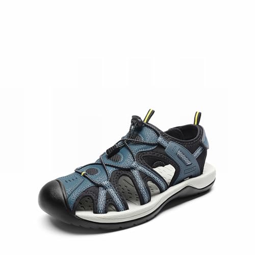 DREAM PAIRS Men's Sandals Hiking Water Sport Athletic Beach Outdoor Comfortable Casual Closed Toe Summer Sandal Shoes 7 Dark Blue