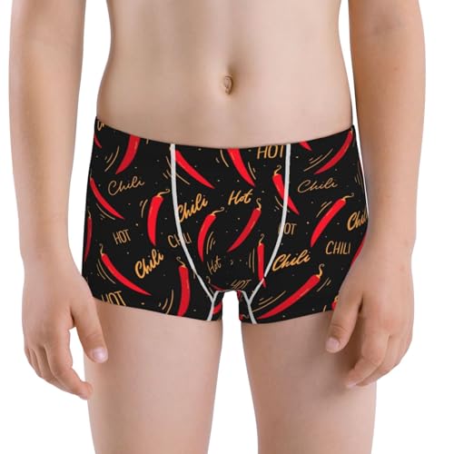 Boys' Cotton Boxer Brief Soft Underwear-Hot Chili