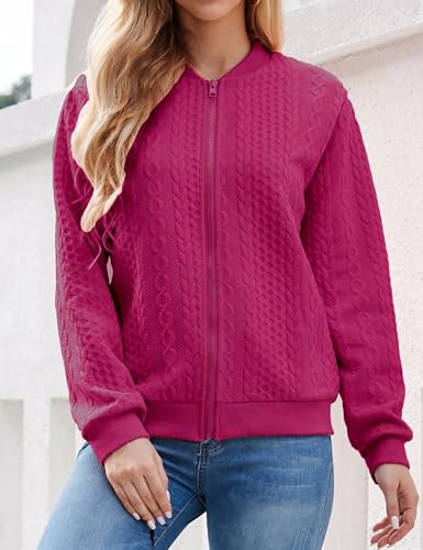Image of Larmliss Women's Zip Up Cardigan Sweater Hoodies Long Sleeve Jacket Crewneck Casual Outerwear Spring Fall Trendy Coat Outfits