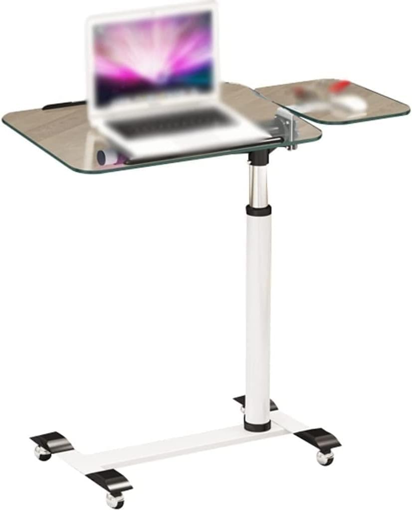 CGCSYZ Standing desk riser Tempered Glass Laptop Desk, Lazy desk beside the lift bed, Angle adjustable mobile side table
