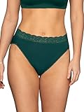 Vanity Fair Women's Flattering Lace Panties: Lightweight & Silky with Superior Stretch, Emerald Gem Stripe, 7
