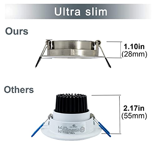 Allesgute 4X LED Downlights Ultra Slim Recessed Ceiling Spots Lights Brushed Chrome Spotlights Tilt Kitchen Down Lights 5W Cool White 6000K 240V Allesgute 4X LED Downlights Ultra Slim Recessed Ceiling Spots Lights Brushed Chrome Spotlights Tilt Kitchen Down Lights 5W Cool White 6000K 240V