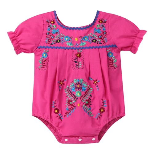 Image of IMEKIS Newborn Baby Girl Fiesta 1st Birthday Outfit Mexican Romper Cinco De Mayo Summer Holiday Cake Smash Photo Shoot