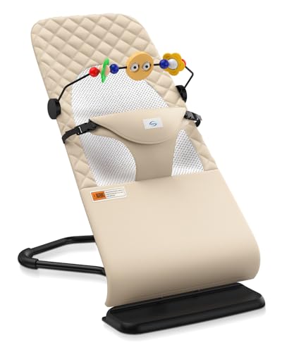 Image of Bouncer Seat for Babies 0-12 Months, Baby Bouncer forBreathable and Comfortable Cushion, Three HeightAdjustments, Baby Rocker Portable Folding andDetachable, Ergonomic Baby Seat