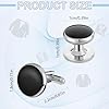 Gjinxi Mens Black Cufflinks For Men 8PCS Men's Cufflinks Tuxedo Studs Set Cuff Links Groom Classic Shirt CuffLink Shirt Studs for Wedding Cuff Links for Father Husband Banquet Ceremony Business #1