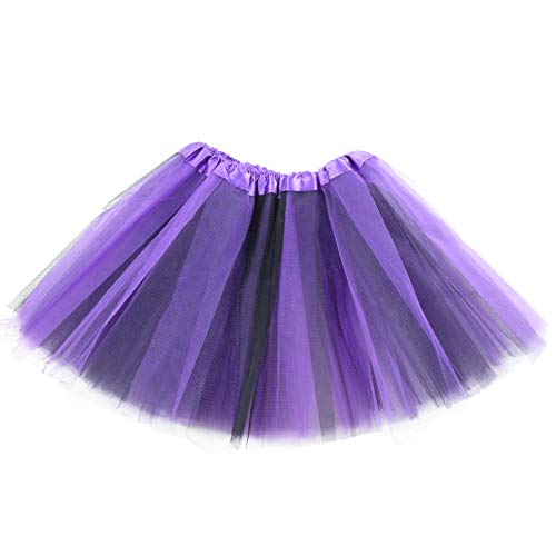 Image of Kid Girl I Love 80s T-Shirt 1980s Star Sequin Tutu Skirt with Neon Necklace Bow Headband Hair Clip Set (14 /16, Style 2-Purple)