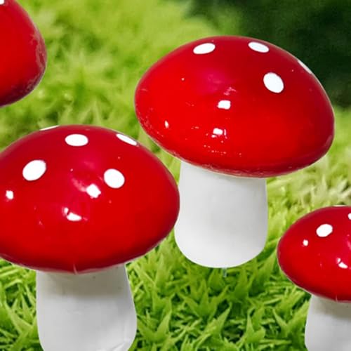Calsgkspray 10 Pcs Red Garden Stakes Mushroom thumb #4