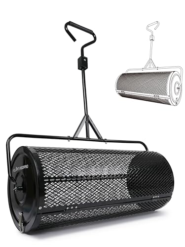 Image of Compost Spreader 36 Inch Towable Peat Moss Spreader - Black