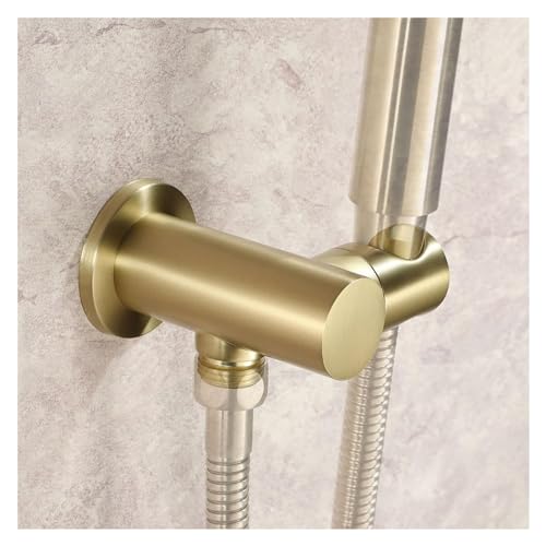 Soporte para cabezal de ducha ajustable de pared con codo de salida agua latón redondo 3
