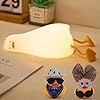 Lying flat duck night light led soft squishy duck lamp with gifttimmerdimmableusb rechargeable nursery nightlightportable bedside touch lamp for breastfeeding baby seniors kids decor room  urban country home decor