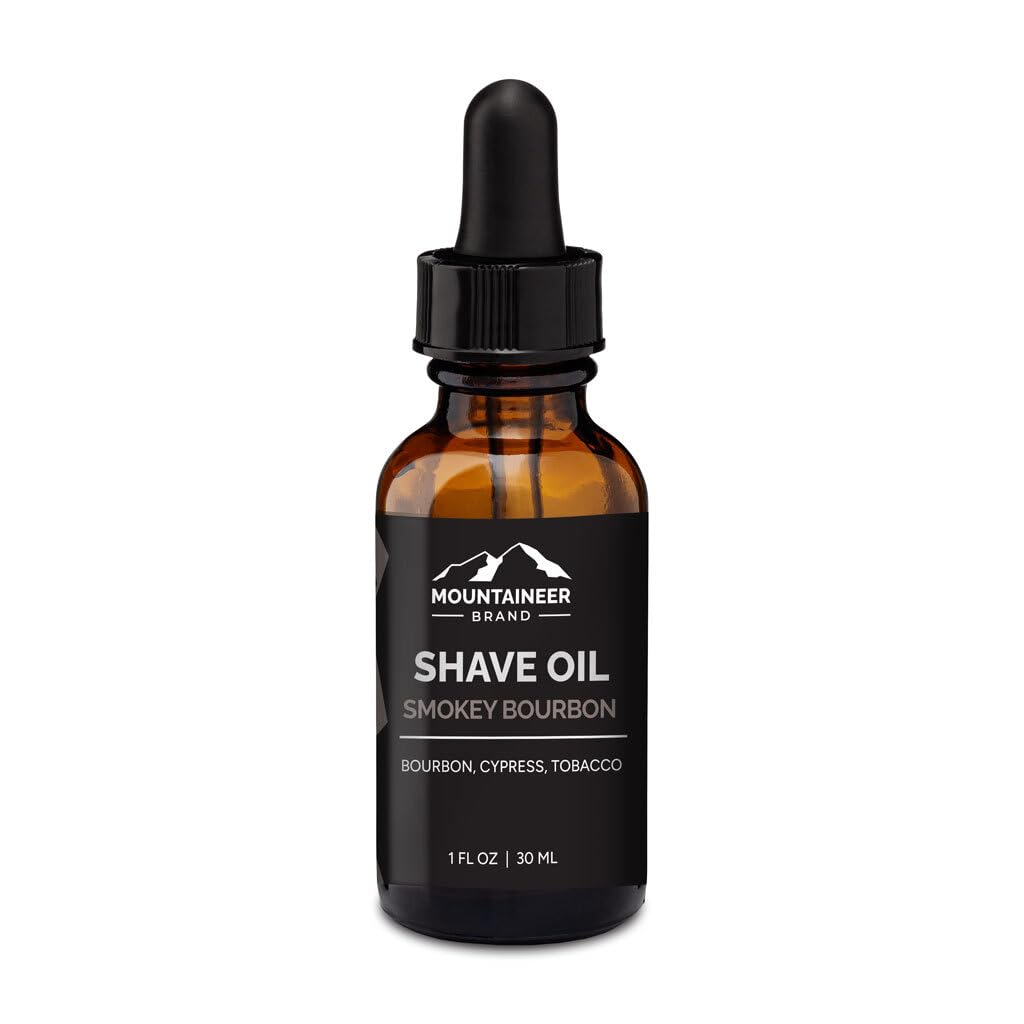 Mountaineer Brand Pre-Shave Oil | Reduce Nicks and Irritation for Close Shaving | Smokey Bourbon Scent |2oz