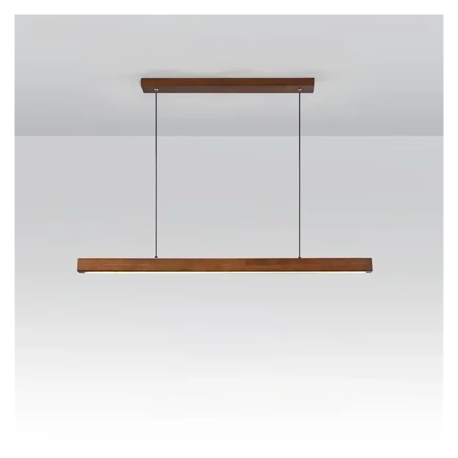 ASerZenith Modern Led Pendant Light Wood Long Strip Dining Table Lamp Stepless Dimming Suspension Chandelier For Living Dining Room Kitchen Lighting Fixture,Walnut-80Cm