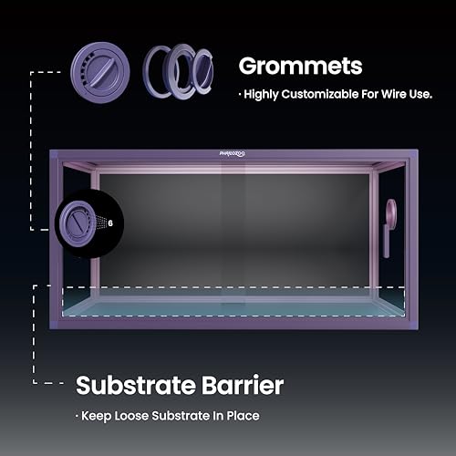 Image of Phailozoo Stackable 50 Gallon Reptile Enclosure for Gecko, Juvenile Reptile | Adding Vibrant Fun for Your Home, Anti-fingerprint Tempered Glass Door with Handles Easy to Feed & Clean