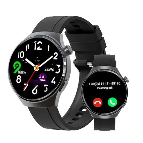 VicBou Reloj Inteligente Mujer Hombre Redondo,1.39" HD Pantalla Táctil Smartwatch,100+ Modos Deportivos, IP68 Impermeable Reloj Deportivo, con Bluetooth Llamadas/Sueño/Pulsómetro, para iOS/Android