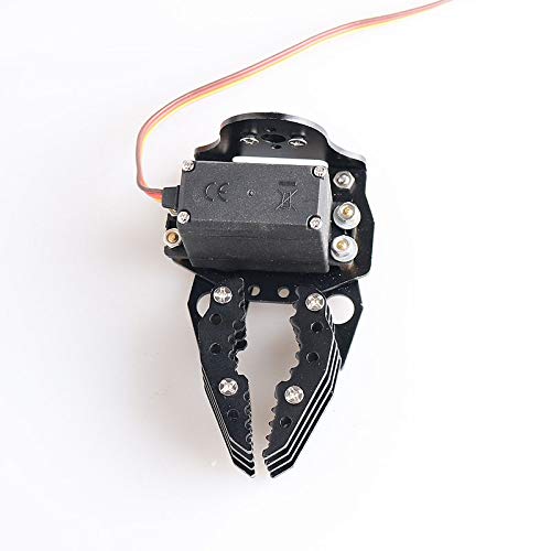 Professional Metal Robot Arm/Gripper/Mechanical Claw/Clamp/Clip with High Torque Servo, RC Robotic Part Educational DIY for Arduino/Raspberry Pie, Science STEAM Maker Platform (Black)