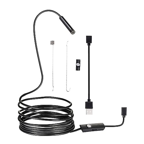 Cámara Endoscópica Micro USB De Inspección Boroscopio Impermeable 6 LED Mini Cámaras Ajustables Tipo-c Puerto Micro-USB For Teléfono PC Imágenes Más Claras Inspecciones Precisas(7.0MM 2M)