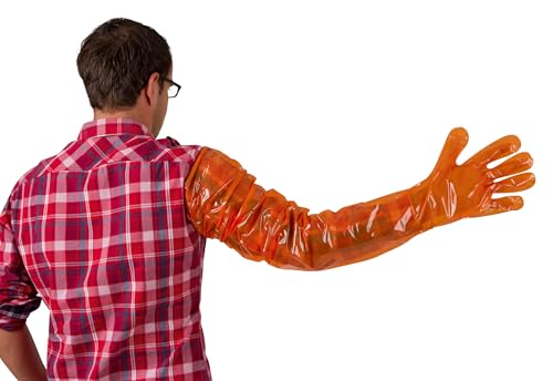 Kerbl Guantes Desechables Vetbasic, 90cm Largo, 100 uds., Naranja