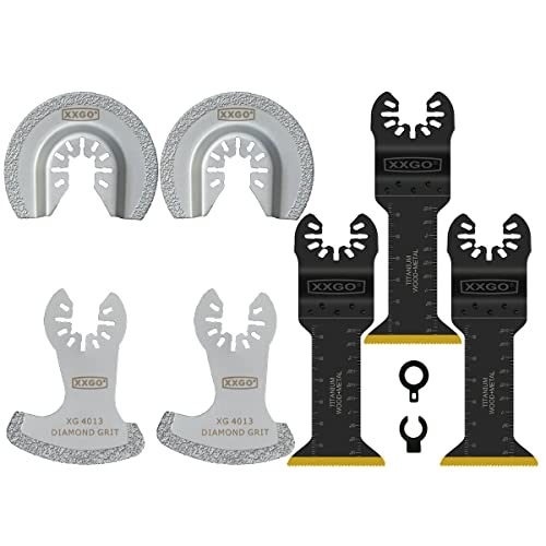 Xxgo 7 Pcs Diamond Titanium Multi Tool Blades For Grout Removal Wood Metal Nails Cutting Xgm0608 #TOP29