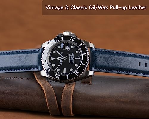 Image of OTTOODY Leather Watch Bands Quick Release, Elegant Top Grain Leather Watch Straps for Men & Women, Choice of Color & Width - 18mm, 19mm, 20mm, 21mm or 22mm Wristbands Bracelet for Watch & Smartwatch