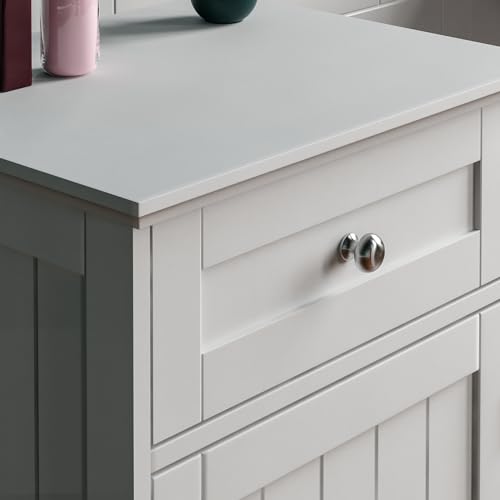 Bath Vida Priano Bathroom Cupboard 1 Door 1 Drawer Floor Standing Cabinet Drawer Unit Storage, White