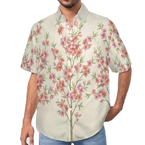 Chemise plage légère homme finie la corvée de repassage avec le tissu infroissable imprimé fleurs