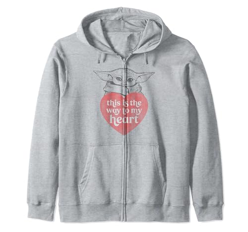 Sweat Grogu Star Wars de Saint-Valentin avec fermeture zippée pour les fans de la saga