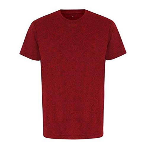 Tri Dri - Camiseta de manga corta para hombre Rojo y negro moteado. XXL