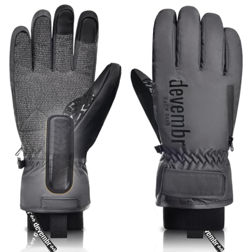 devembr Ski Gloves with Wrist Guards and Undercuff...