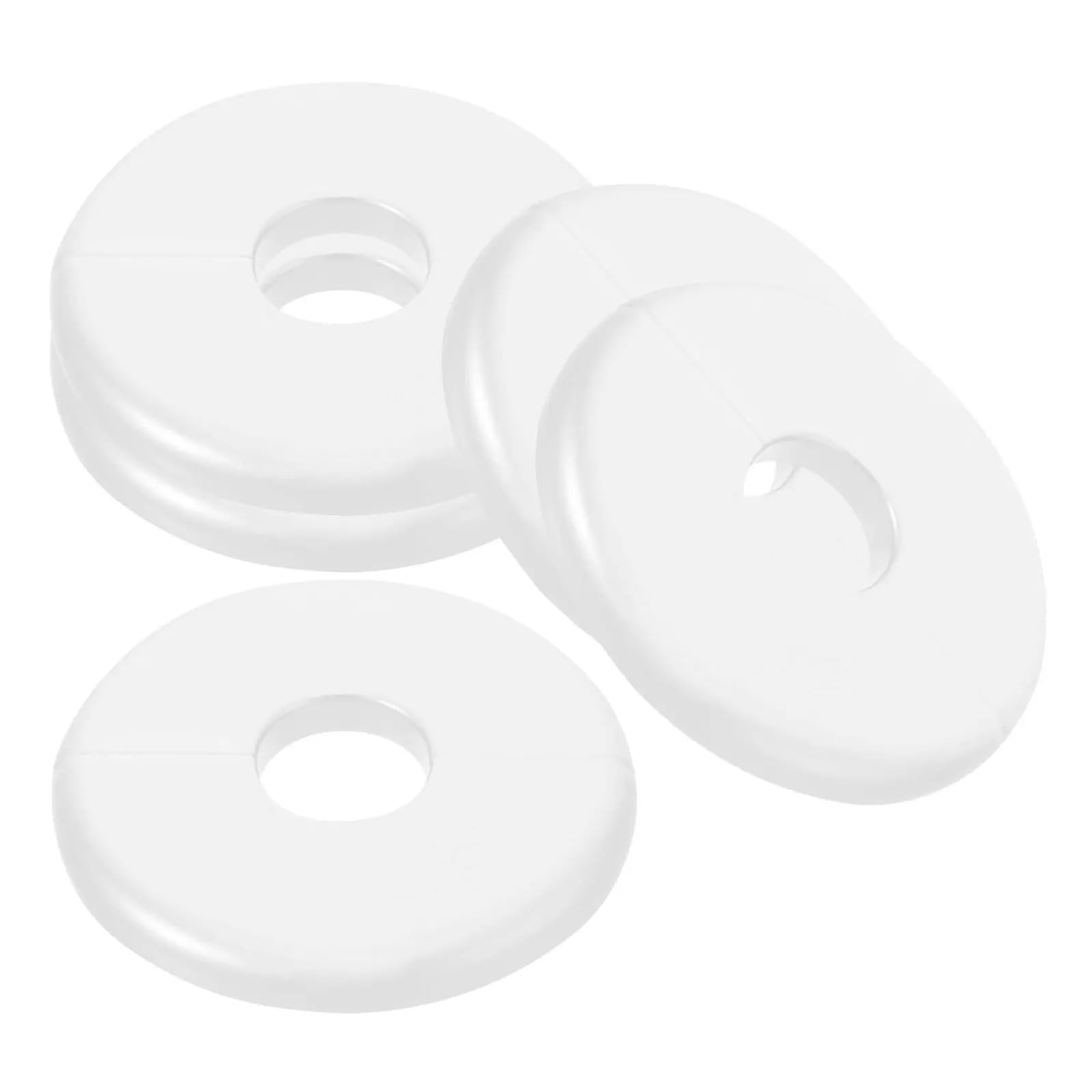 Dasjkdi One Color 10Pcs Round Escutcheon Plate Wall Hole Cover For Plumbing Pipe Flange Split Mount White For Wall Holes