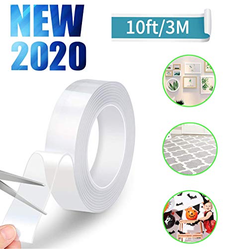 Preisvergleich Produktbild Waschbares Spurloses Klebeband, Klebeband Transparent Entfernbares Wiederverwendbares, Extra Starke Klebekraft Wasserdichtes. Das -Band hat eine Rollenlänge von 3 m,5M. (3)