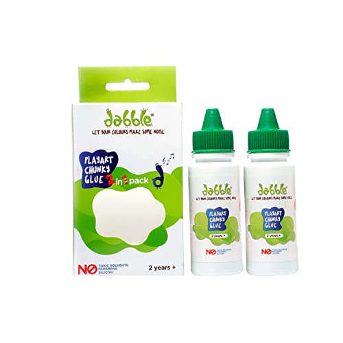 Image of dabble Water Based Non-Toxic Glue | Unique Bottle design | No spills | Child safe glue for Early learning art and craft projects | Green Apple Fragrance | Easy grip for Kids |