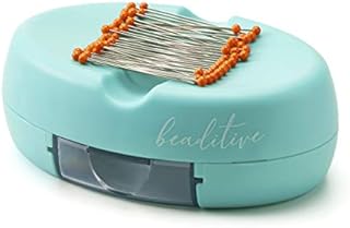Beaditive Magnetic Pin Cushion with Drawer - Strong Magnet Pin Holder Cushion for Sewing - 50 Glass Head Quilting Pins Included - Chic Pincushion Caddy for Sewing Pins, Paper Clips, Screws  Turquoise