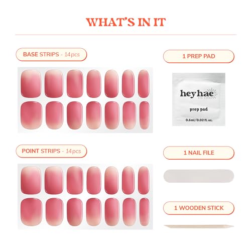 Heyhae Tiras de unhas de gel semicuradas | envoltórios de unhas de gel curado pelo sol, sem necessid