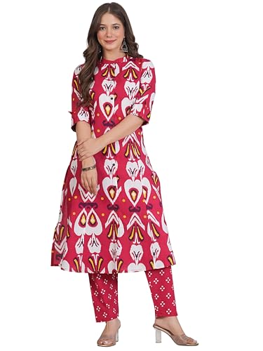 Image of rytras Women's Cotton A-Line Kurta Set with Palazzo Pants