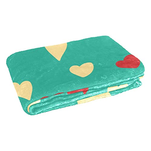 Couverture douce motif cœur plaid chaleureux pour soirées canapé - 3