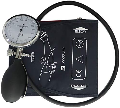 Manual Blood Pressure Cuff, Single Tube Cuff with Pressure Gauge and Inflation Bulb (Adult)