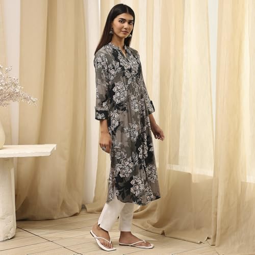 Image of BIBA Women Straight Fit Rayon Kurta