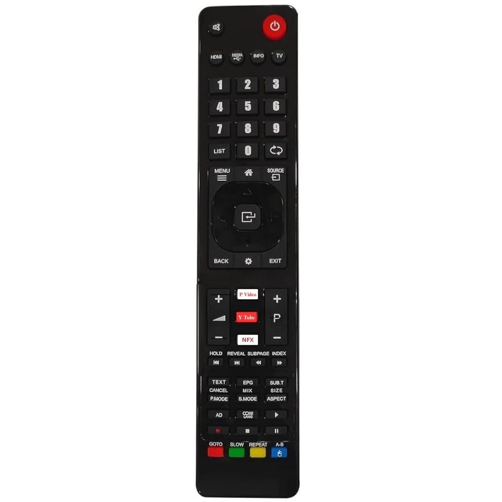 HITORE Remote Control Compatible for Dyanora Smart TV - Please Match The Image with Your Old Remote (Black)