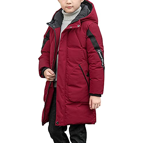 Phorecys Boys' Mid-Long Winter Coat Warm Outerwear Jacket Hooded Puffer Outwear