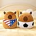KOPHINYE Capybara Soccer Plush - 8" Cute Stuffed Animal with Soccer Ball Body, Soft Plushies World Cup Toy for Kids & Adults, Kawaii Soccer Gift for Girls Boys, Ball Party Favors