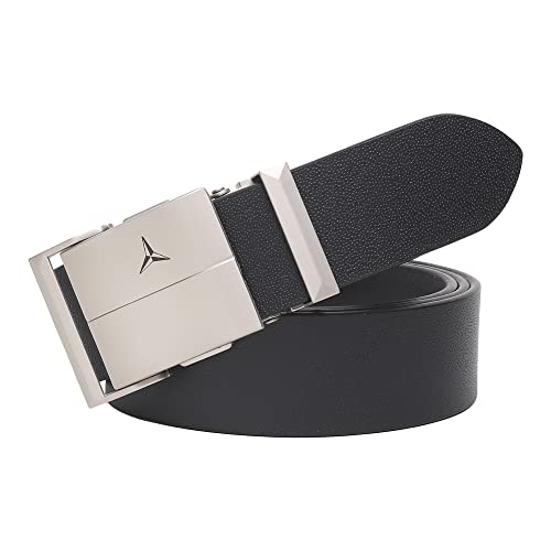 Image of Men's Formal Genuine Leather Auto-lock Adjustable Belt (JAFA-37-BL)