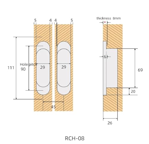 Charnière invisible 180° pour porte de dressing et séparation de pièce - 7
