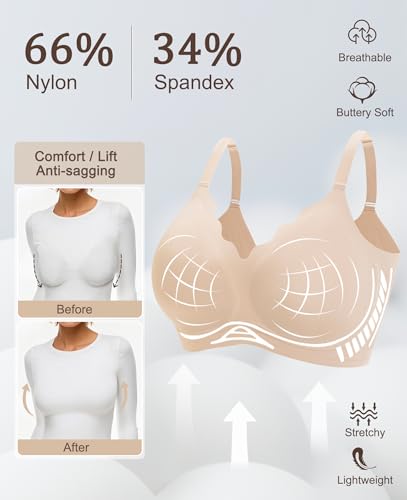 Wireless Bras for Women No Underwire Seamless Push Up Full Coverage Everyday Bra Comfortable Supportive Tshirt Bralette4